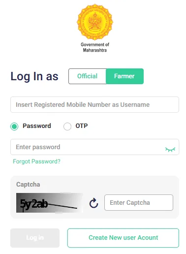 Log In as Farmer - Agristack Farmer ID